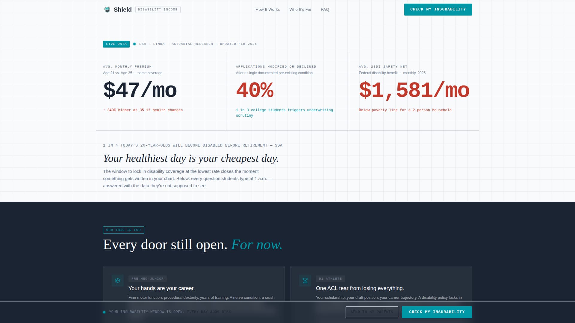 College Student Insurance FAQ Website Template