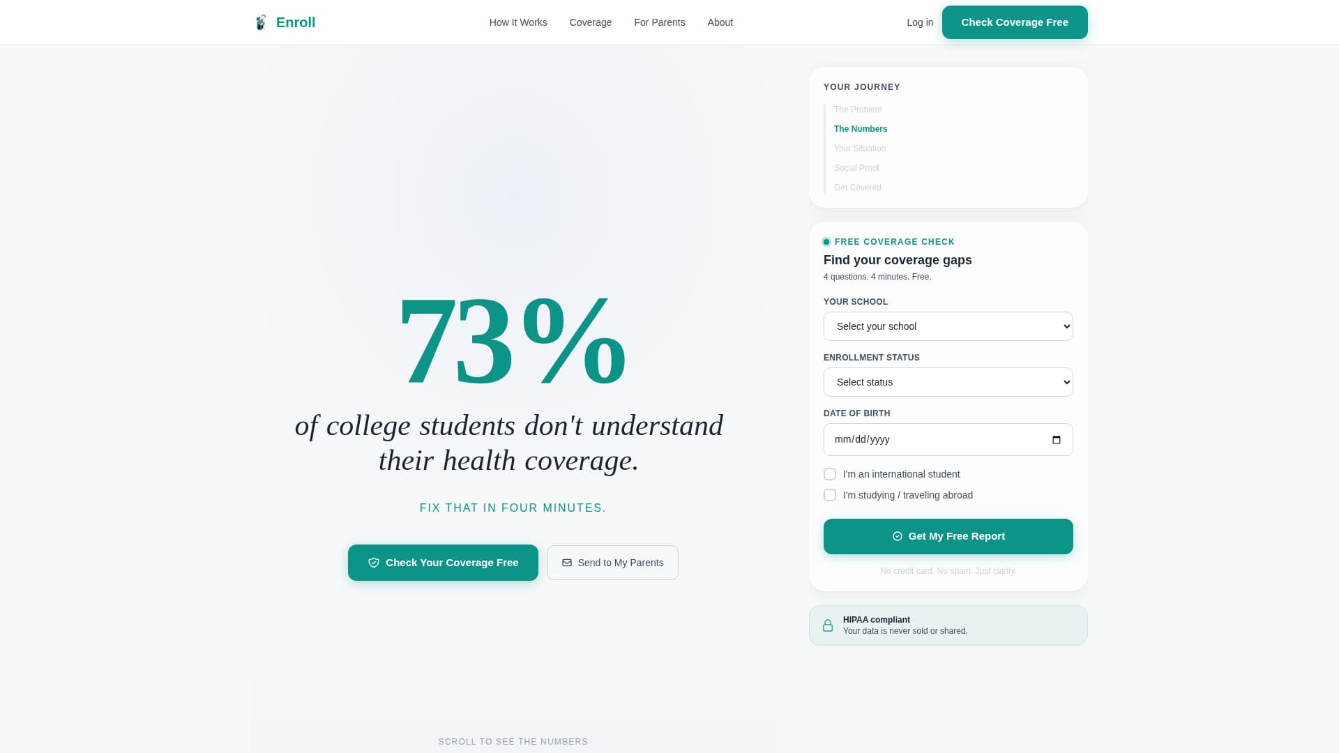 Enroll - Trusted Studentinsurance Landing Page Template