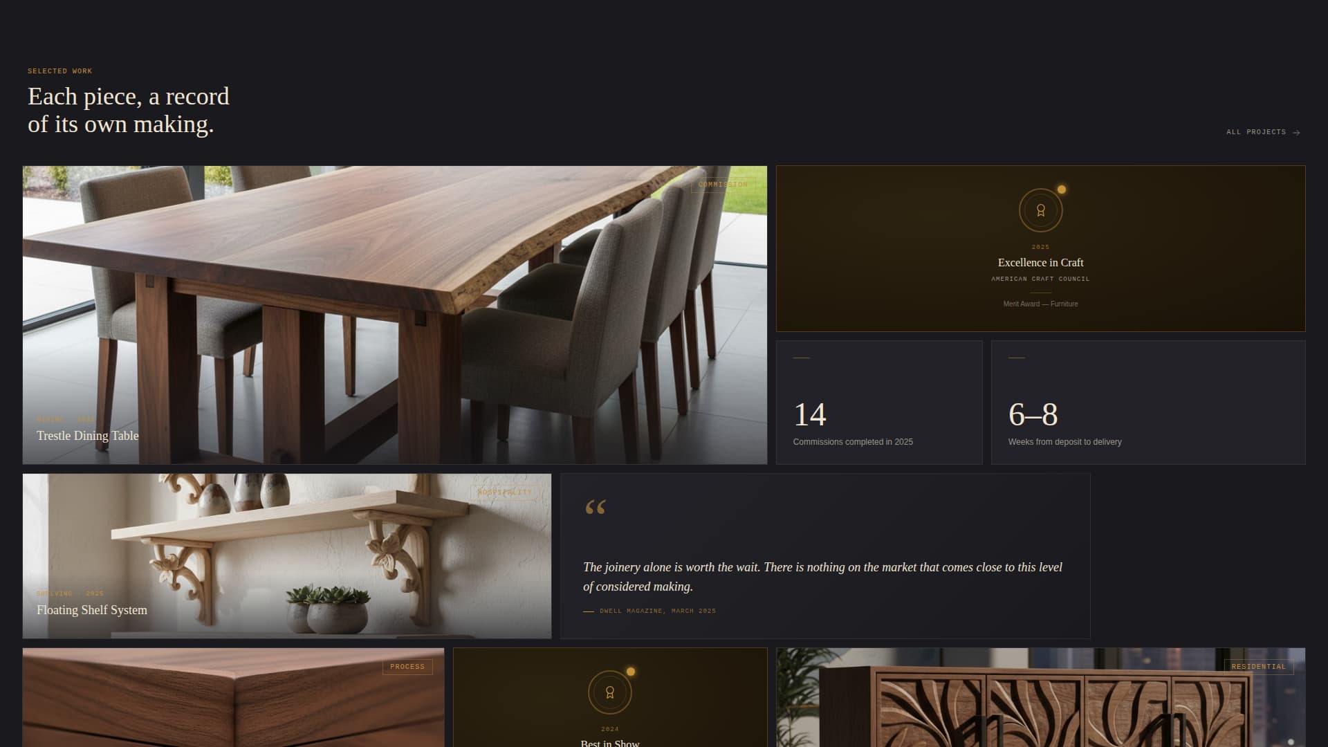 Chisel - Artisan Woodworker Landing Page Template