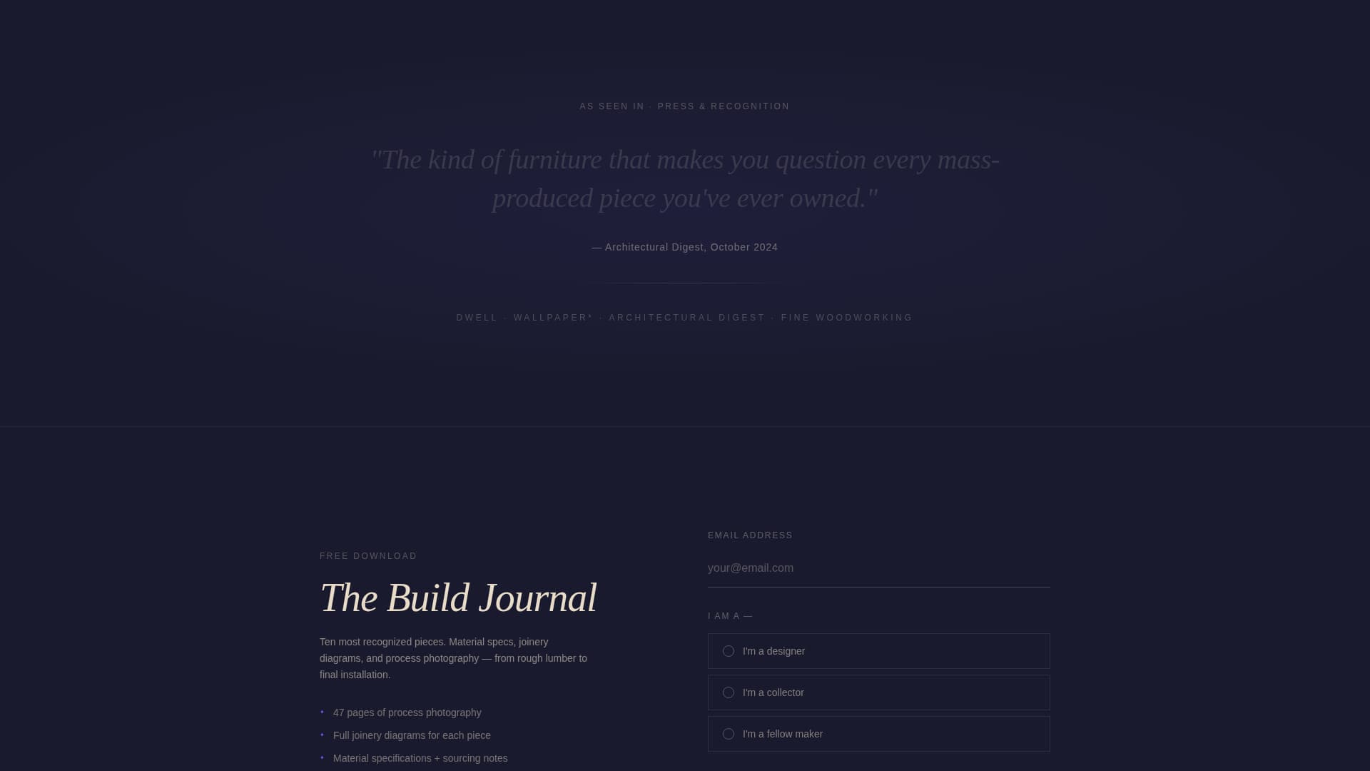 Woodworker Portfolio Portfolio Website Template