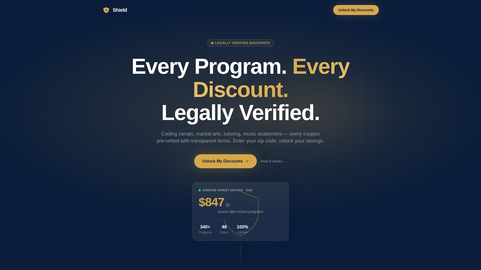 Shield - Verified Afterschool Landing Page Template