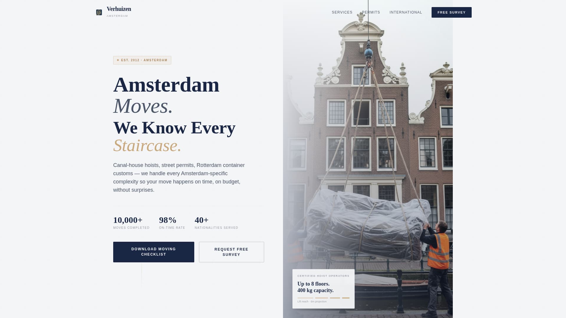 Verhuizen - Precision Moving Landing Page Template
