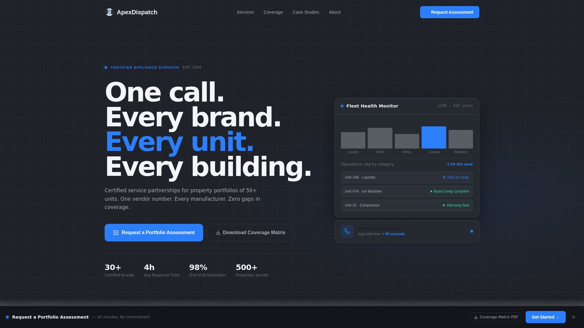 Apexdispatch - Precision Appliance Landing Page Template