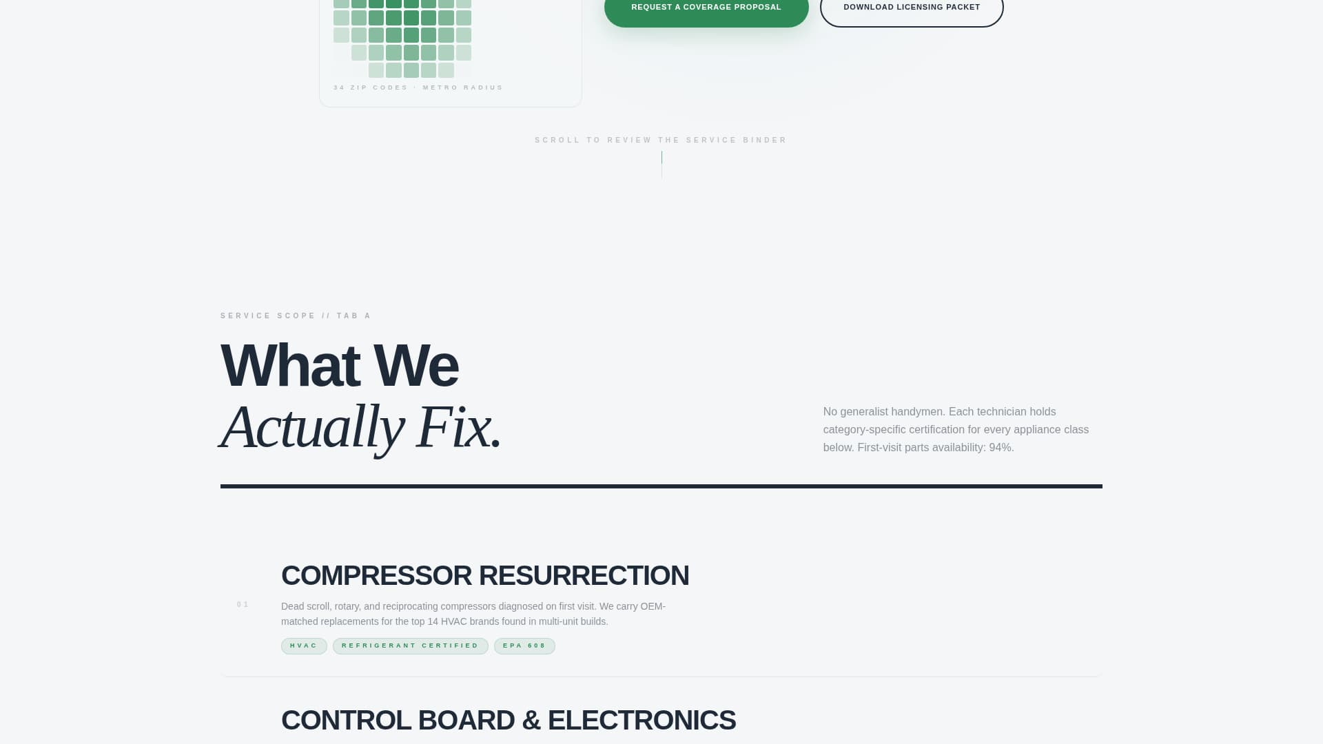 Diagnose - Certified Appliance Landing Page Template