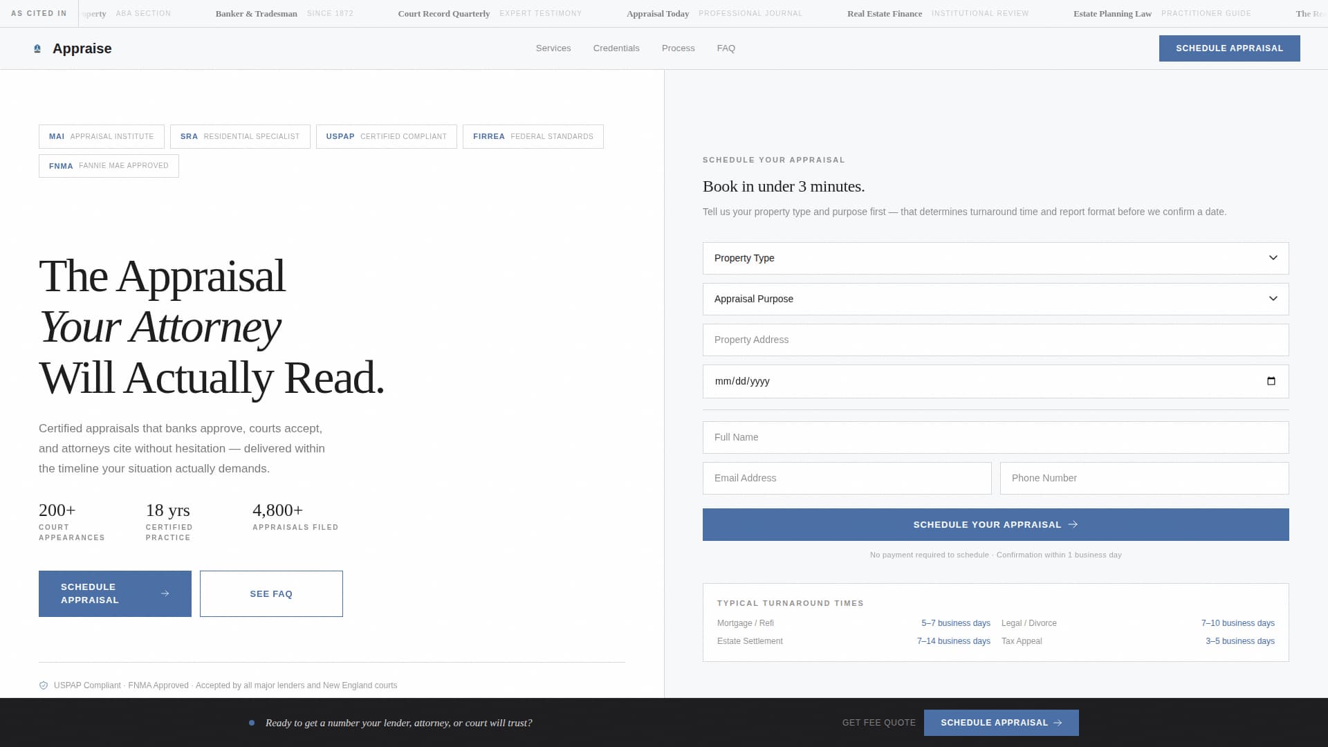 Appraise - Authoritative Appraiser Landing Page Template