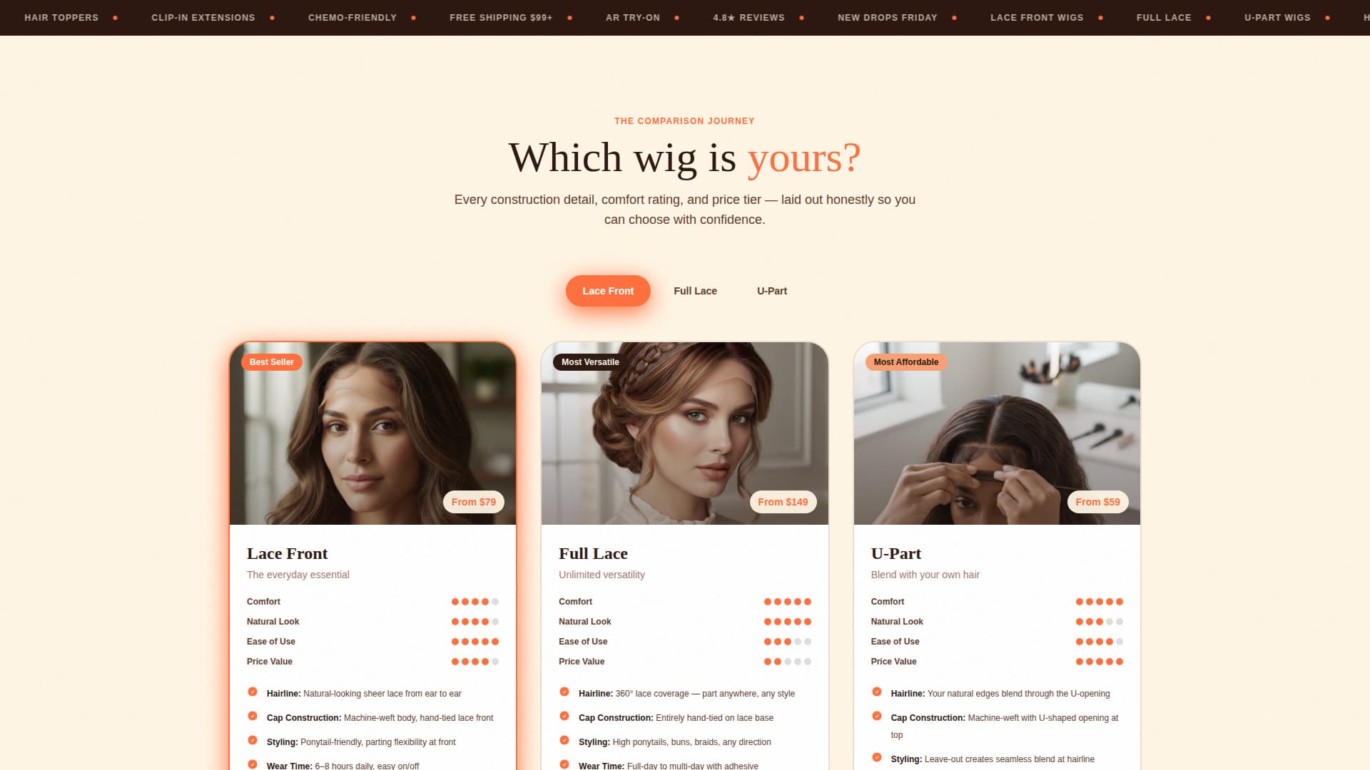Crown - Vibrant Wigstore Landing Page Template