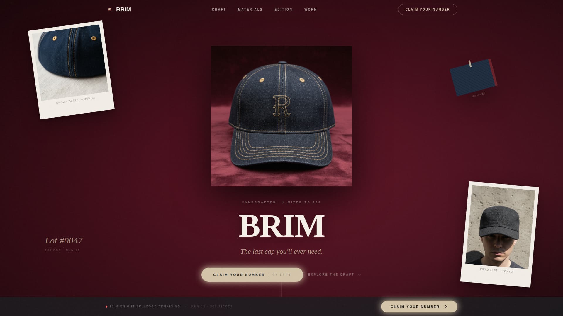 Brim - Luxe Headwear Landing Page Template