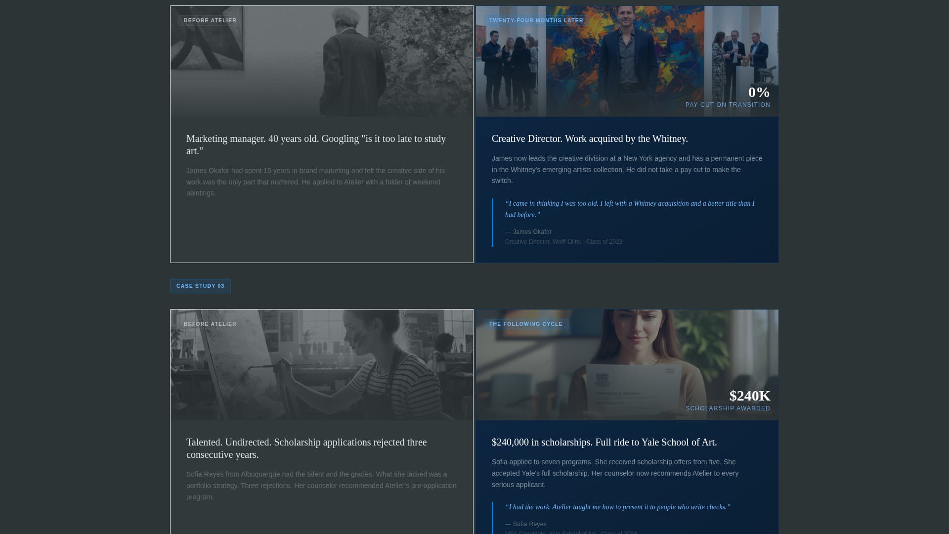 Atelier - Credentialed Artschool Landing Page Template