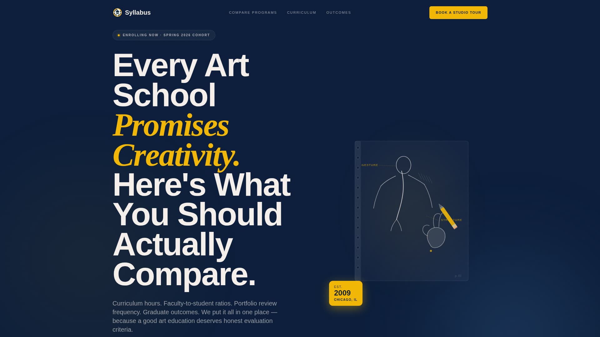 Syllabus - Authoritative Artschool Landing Page Template