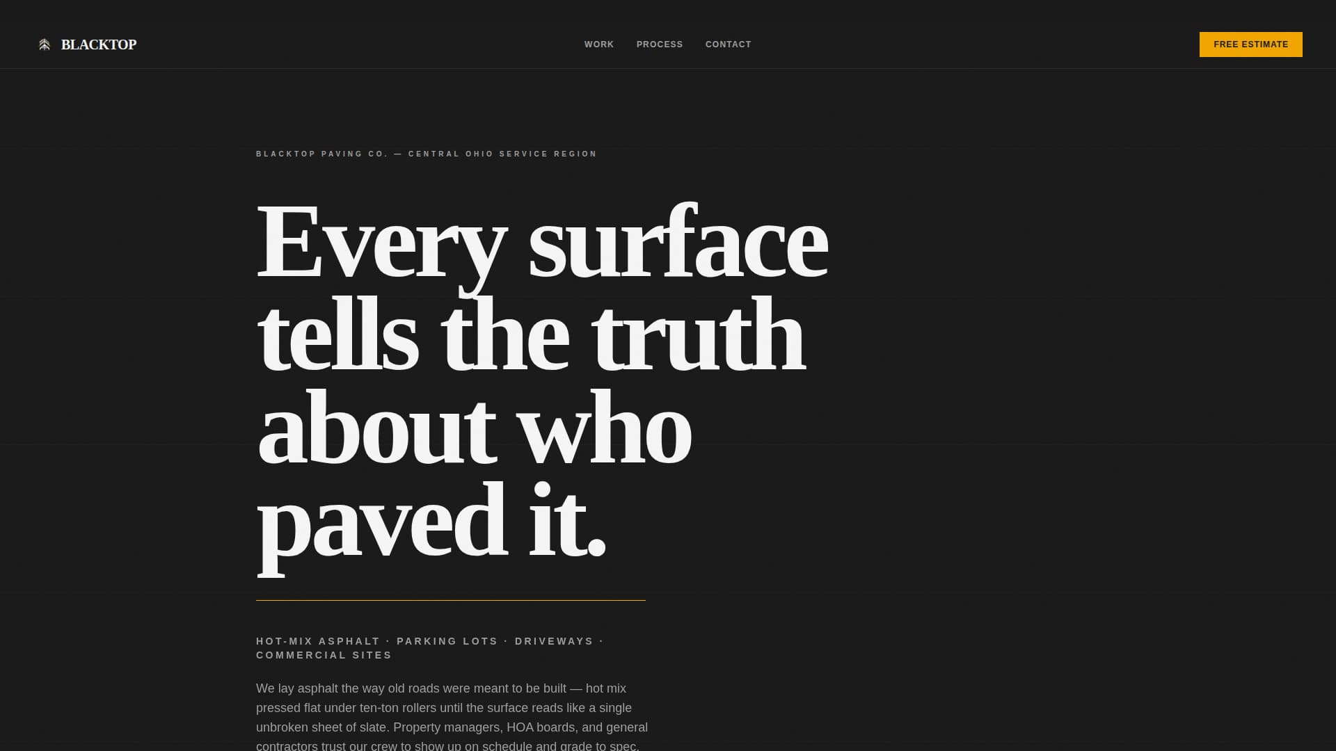 Blacktop - Proven Paving Landing Page Template