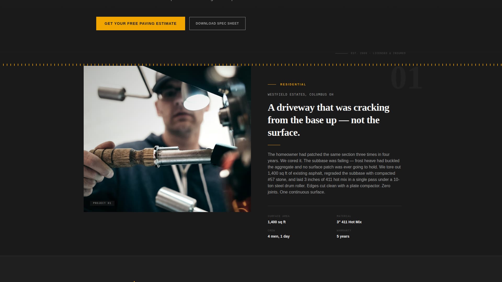 Blacktop - Proven Paving Landing Page Template