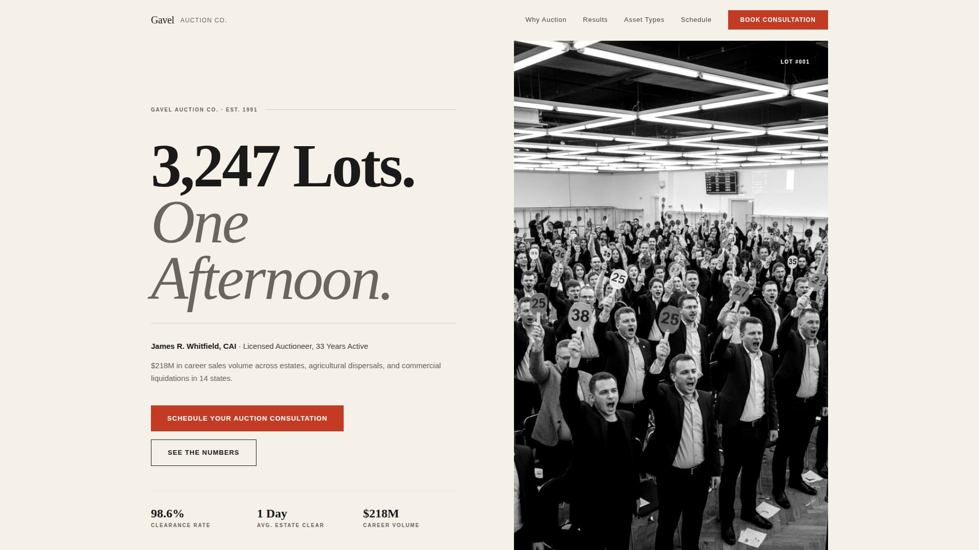Gavel - Powerful Auctioneer Landing Page Template