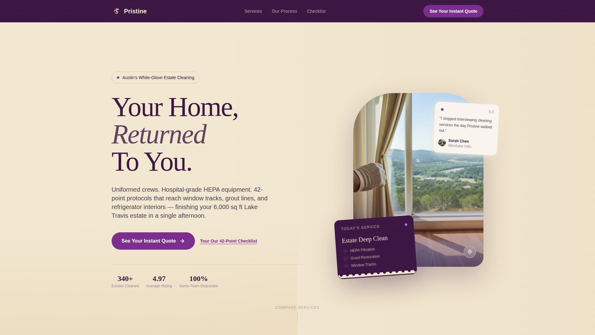 Pristine - Executive Housecleaning Landing Page Template