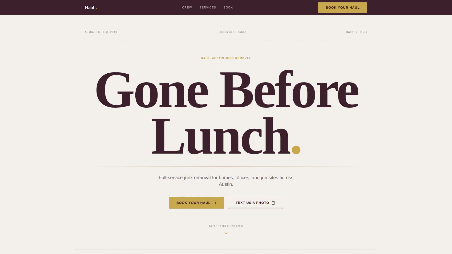 Haul - Precision Junkremoval Landing Page Template