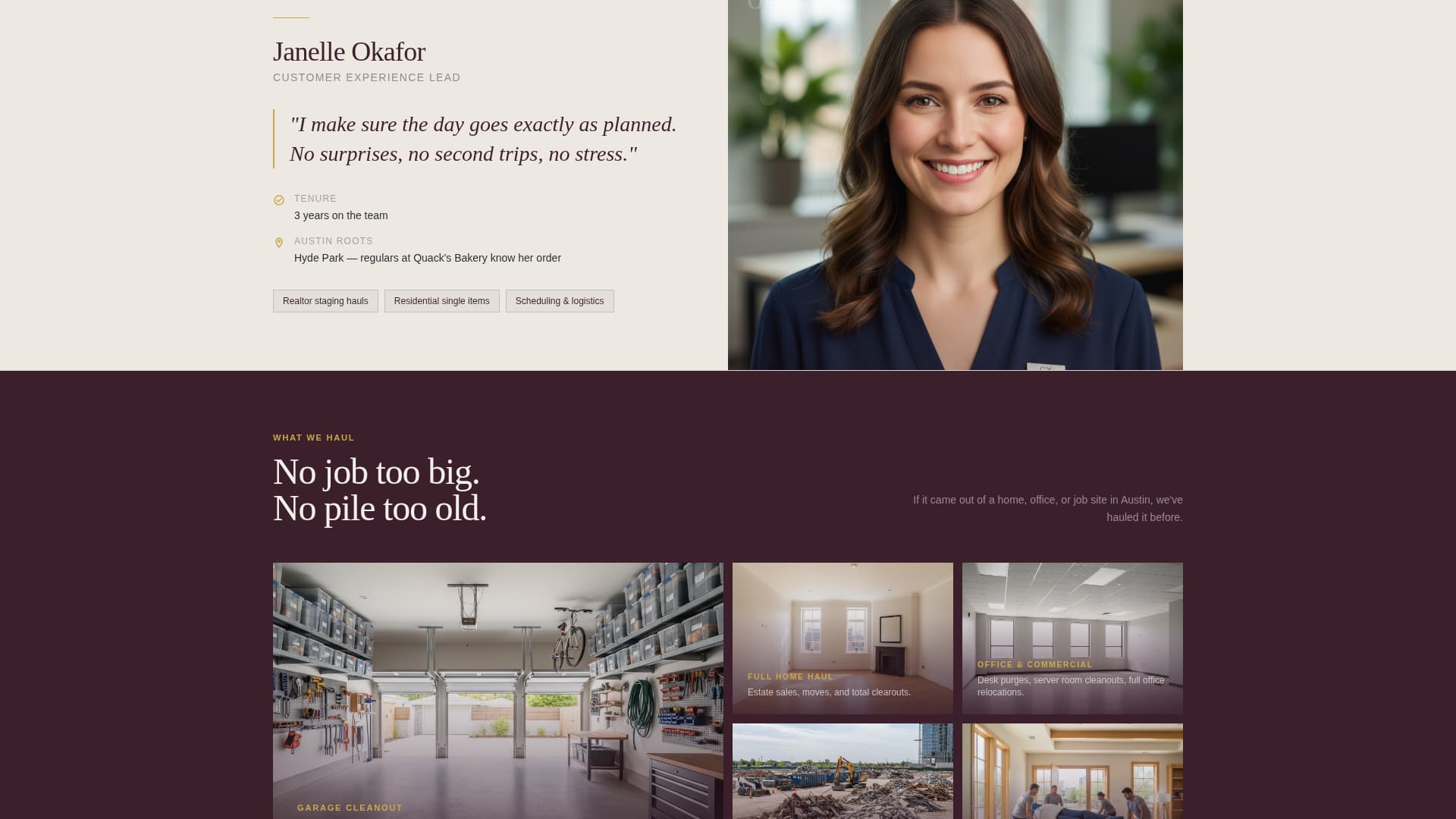 Haul - Precision Junkremoval Landing Page Template