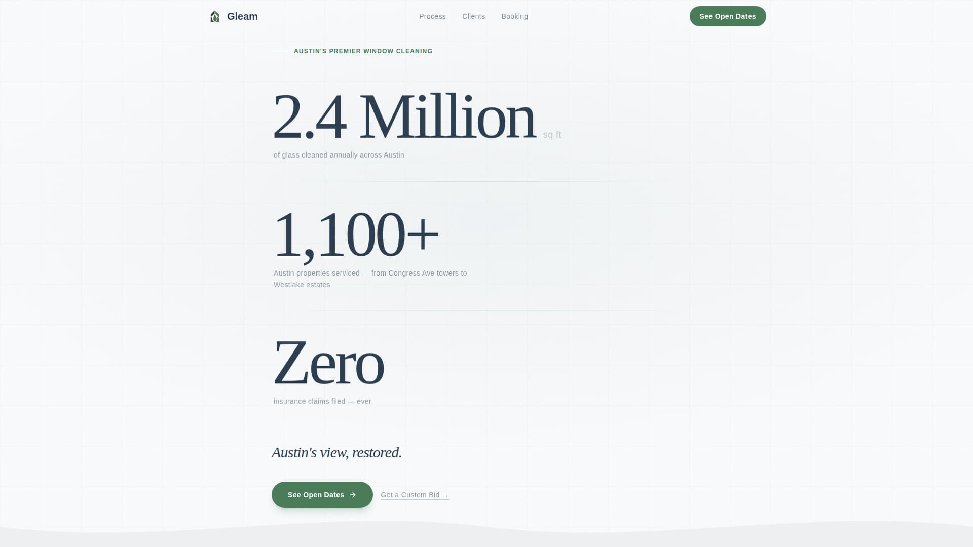 Gleam - Crystalclear Windowcleaning Landing Page Template