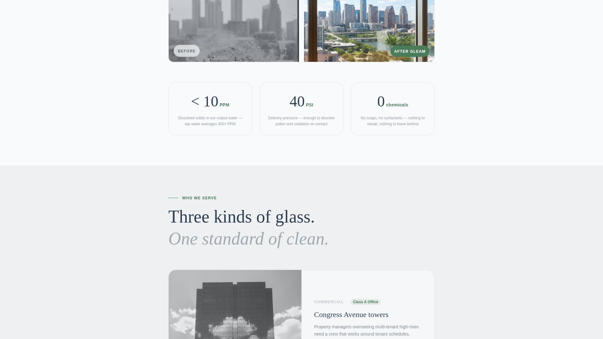 Gleam - Crystalclear Windowcleaning Landing Page Template