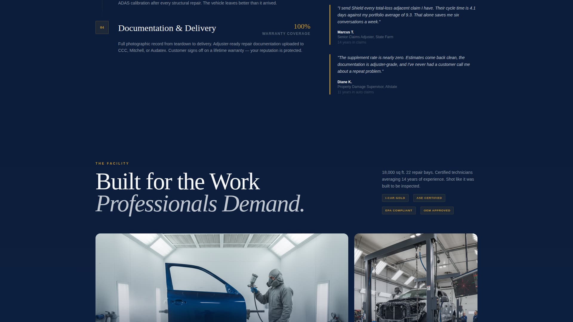 Shield - Trusted Collision Landing Page Template