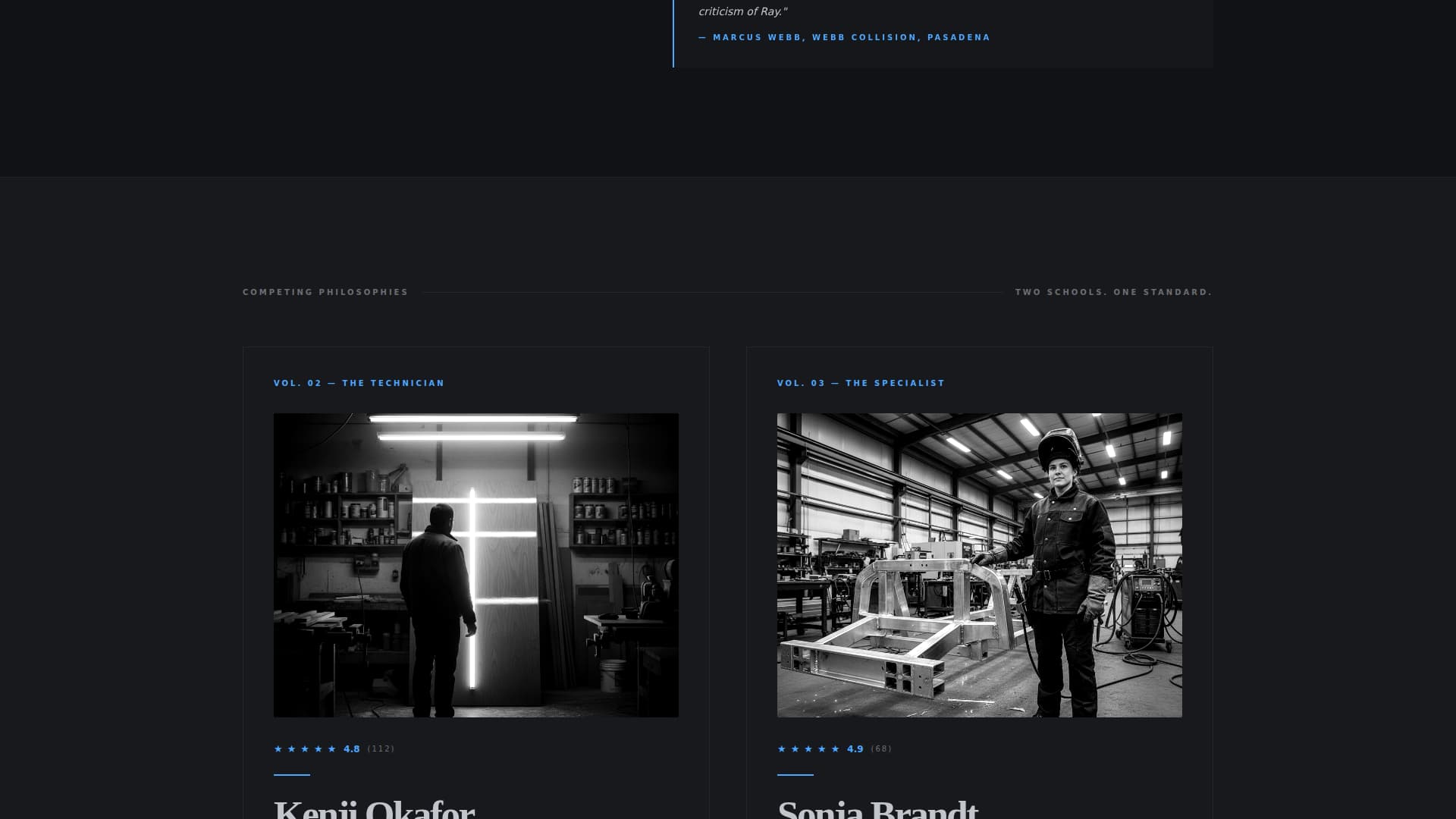Bodywork - Authoritative Technician Landing Page Template