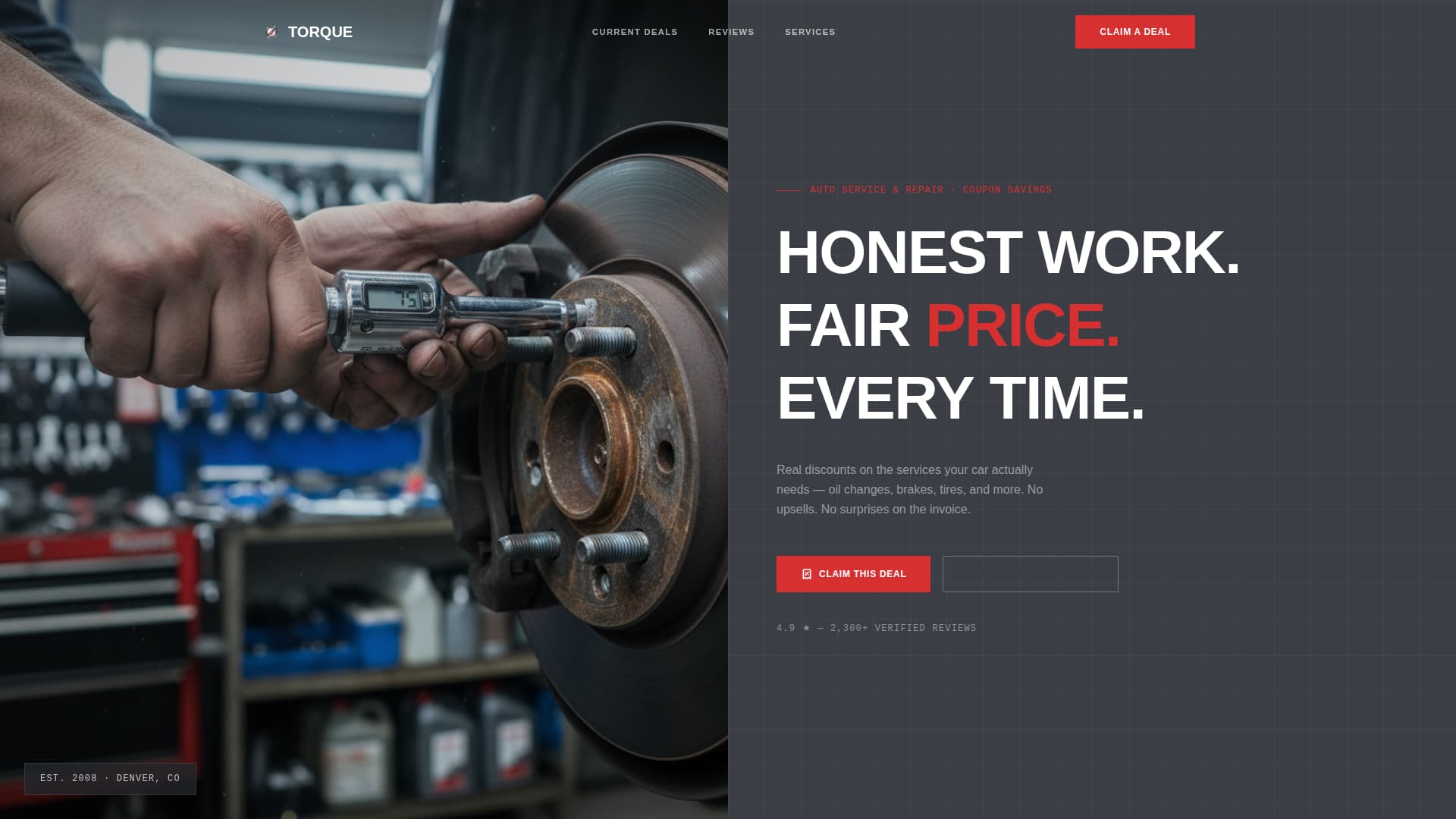 Torque - Precision Mechanic Landing Page Template