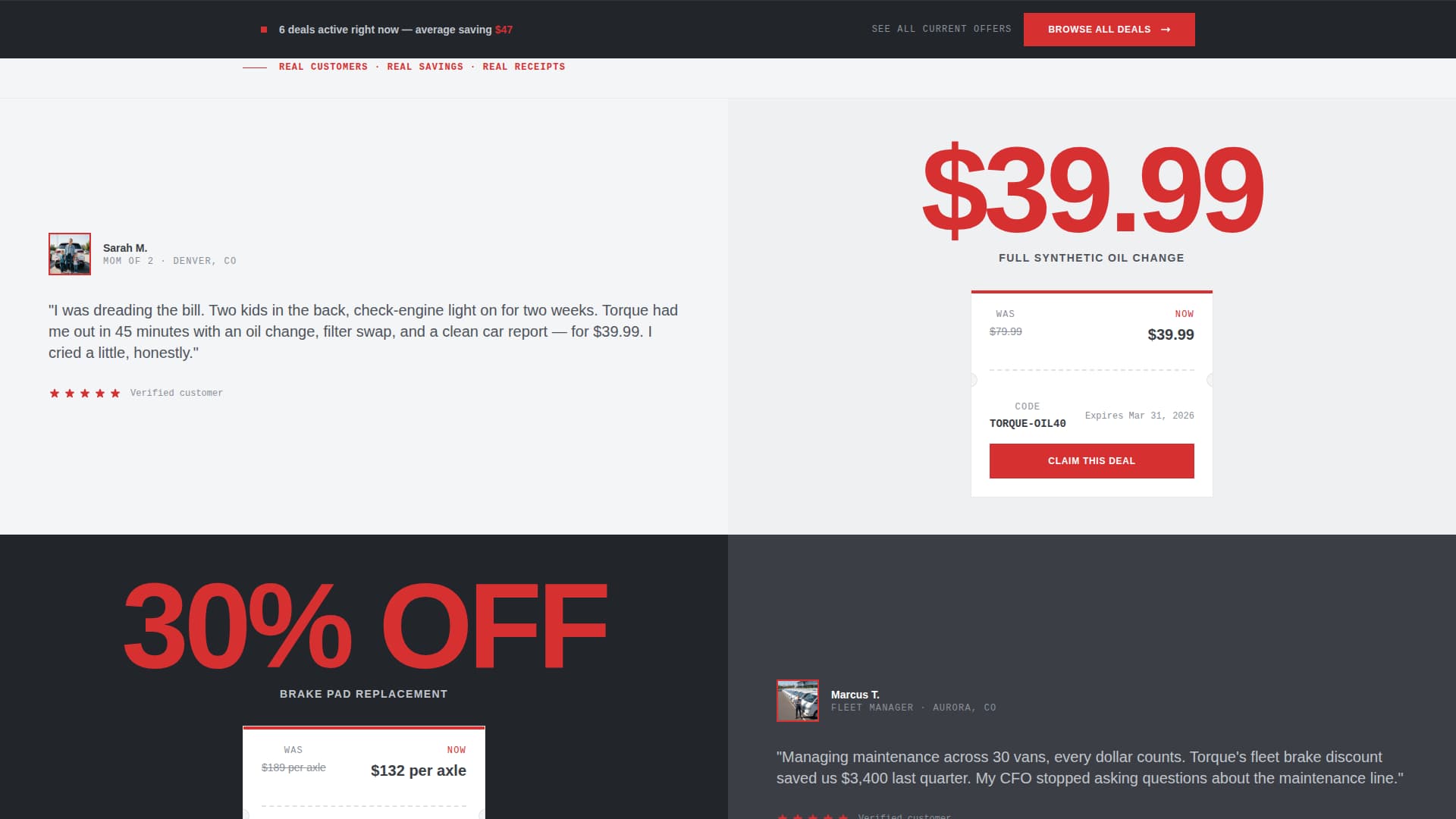 Torque - Precision Mechanic Landing Page Template