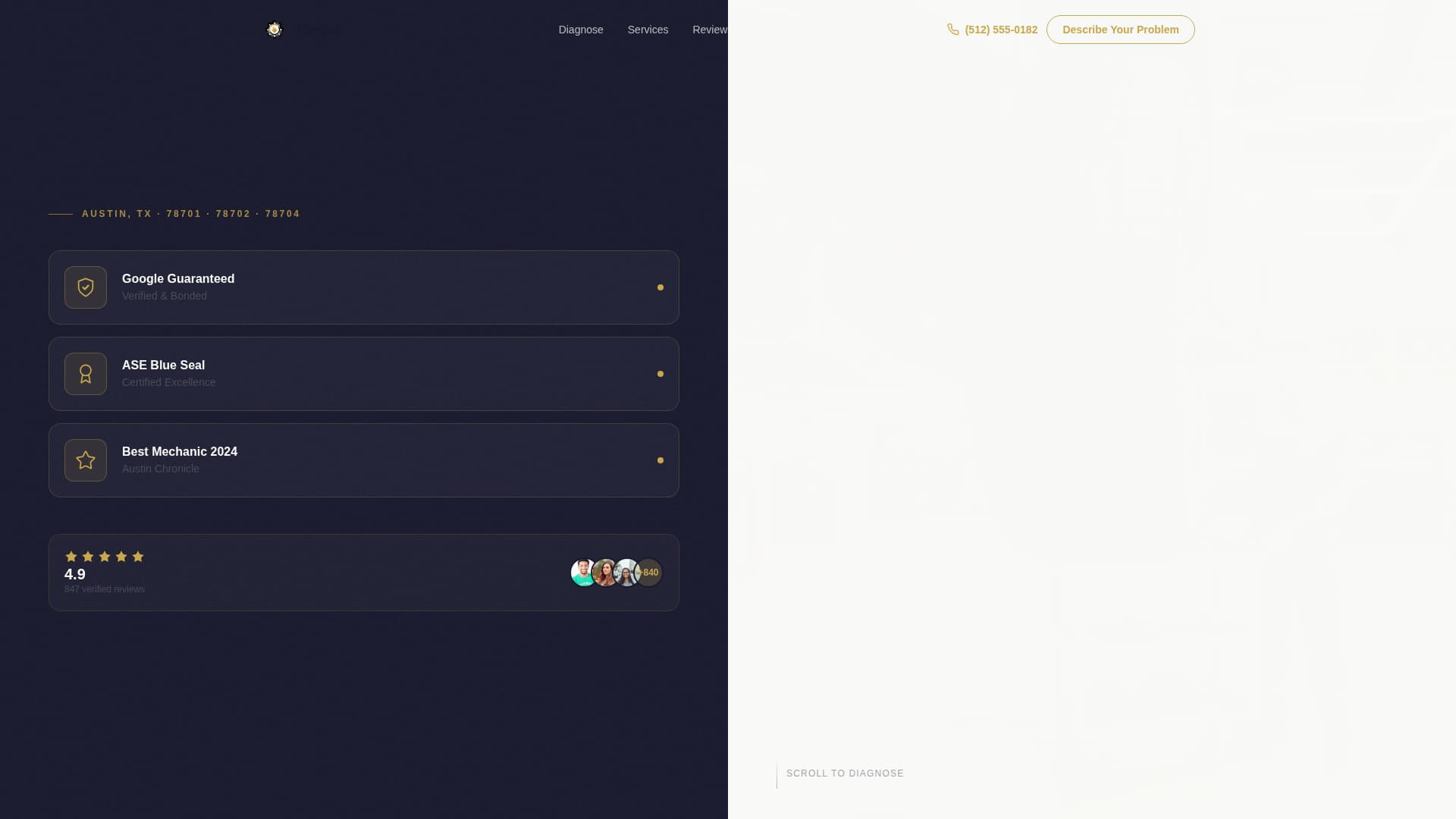 Torque - Trusted Mechanic Landing Page Template