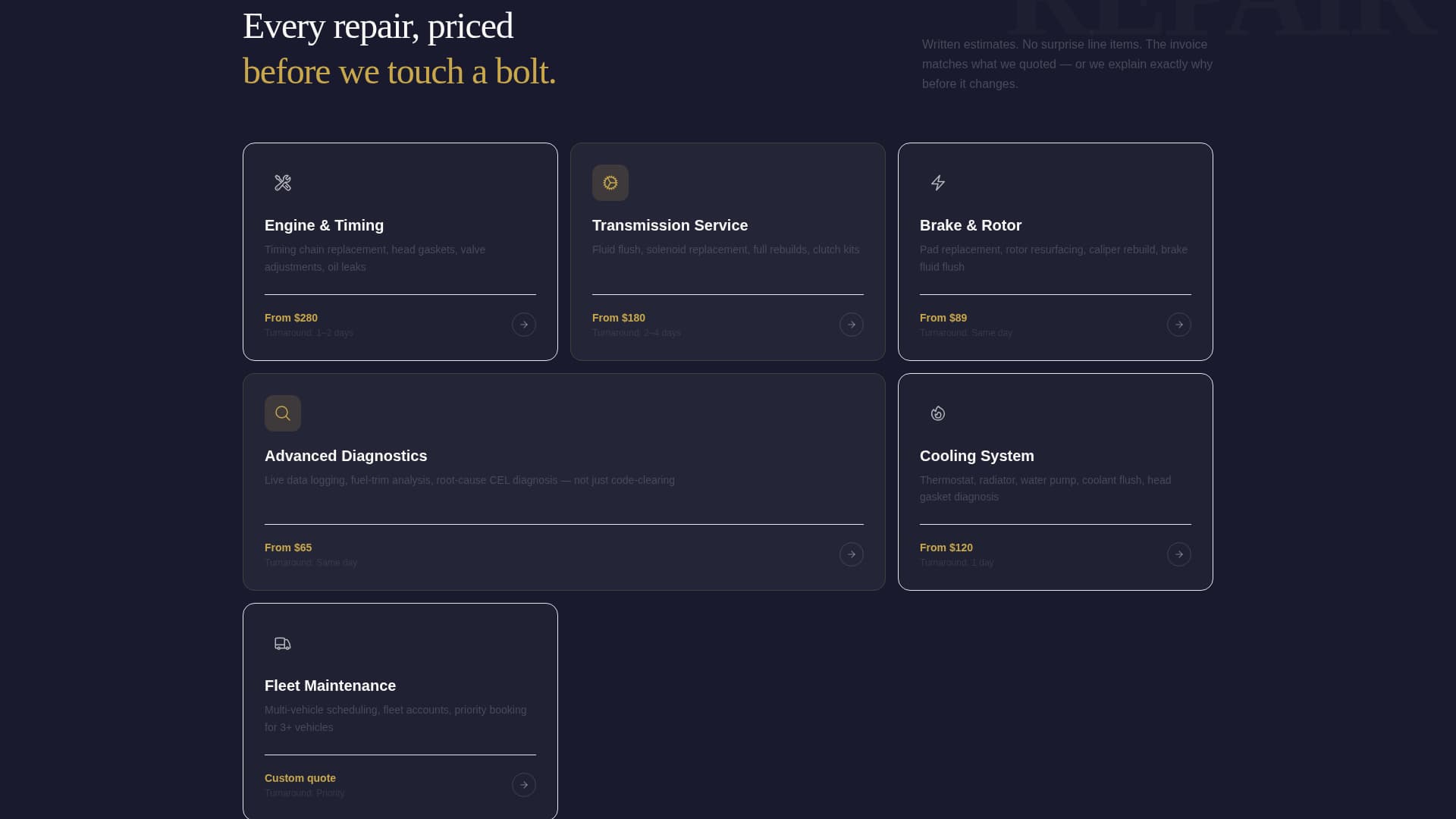 Torque - Trusted Mechanic Landing Page Template