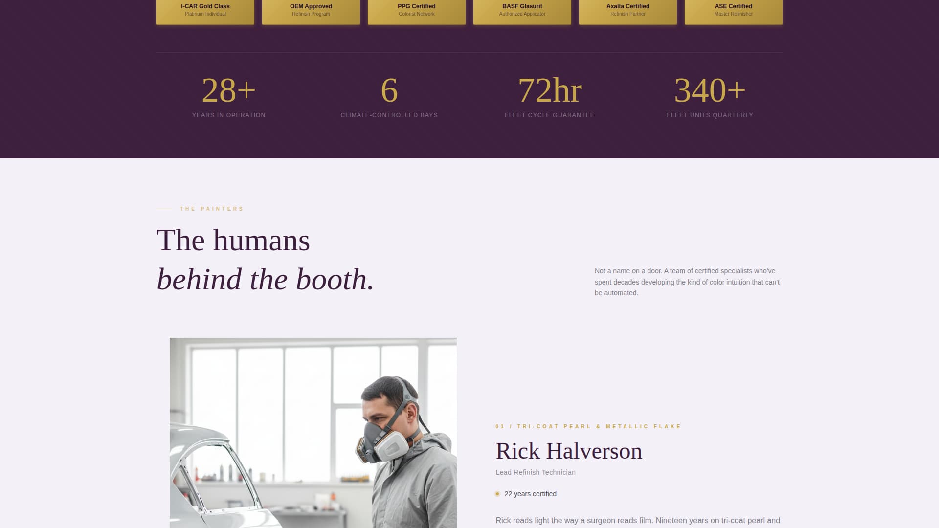 Clearcoat - Certified Refinish Landing Page Template