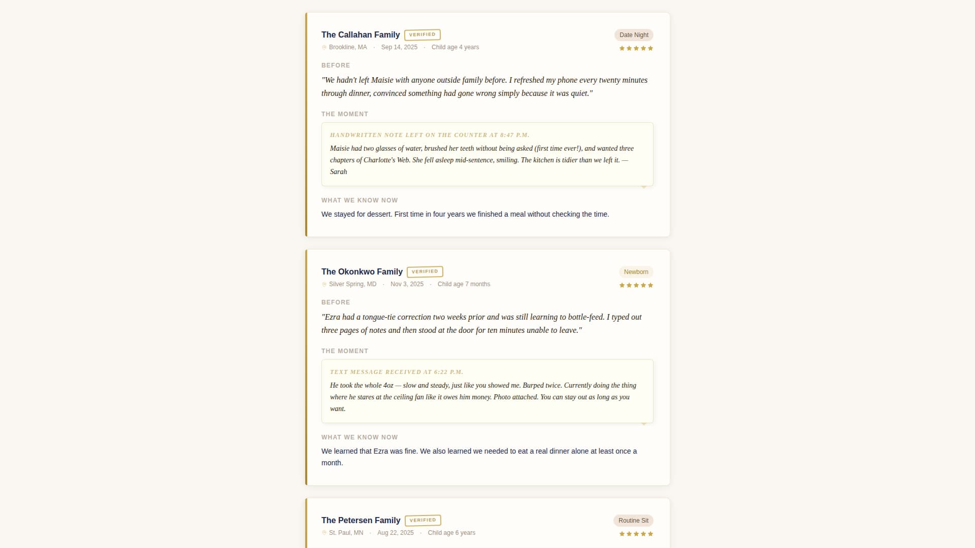Vouch - Trusted Babysitter Landing Page Template
