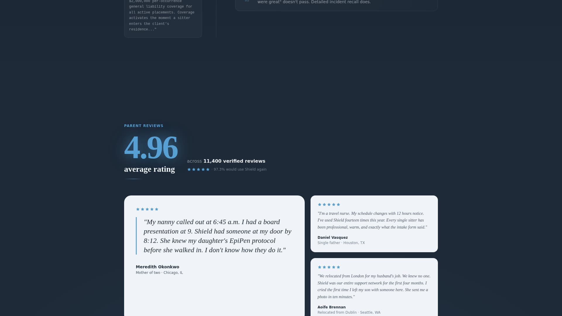 Shield - Trusted Babysitting Landing Page Template
