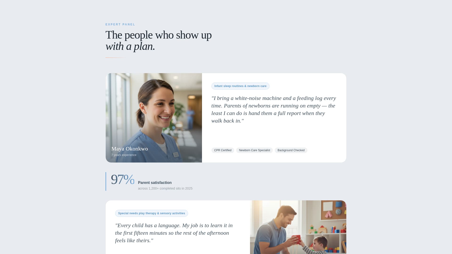Nurture — Expert Nanny Services Landing Page Template