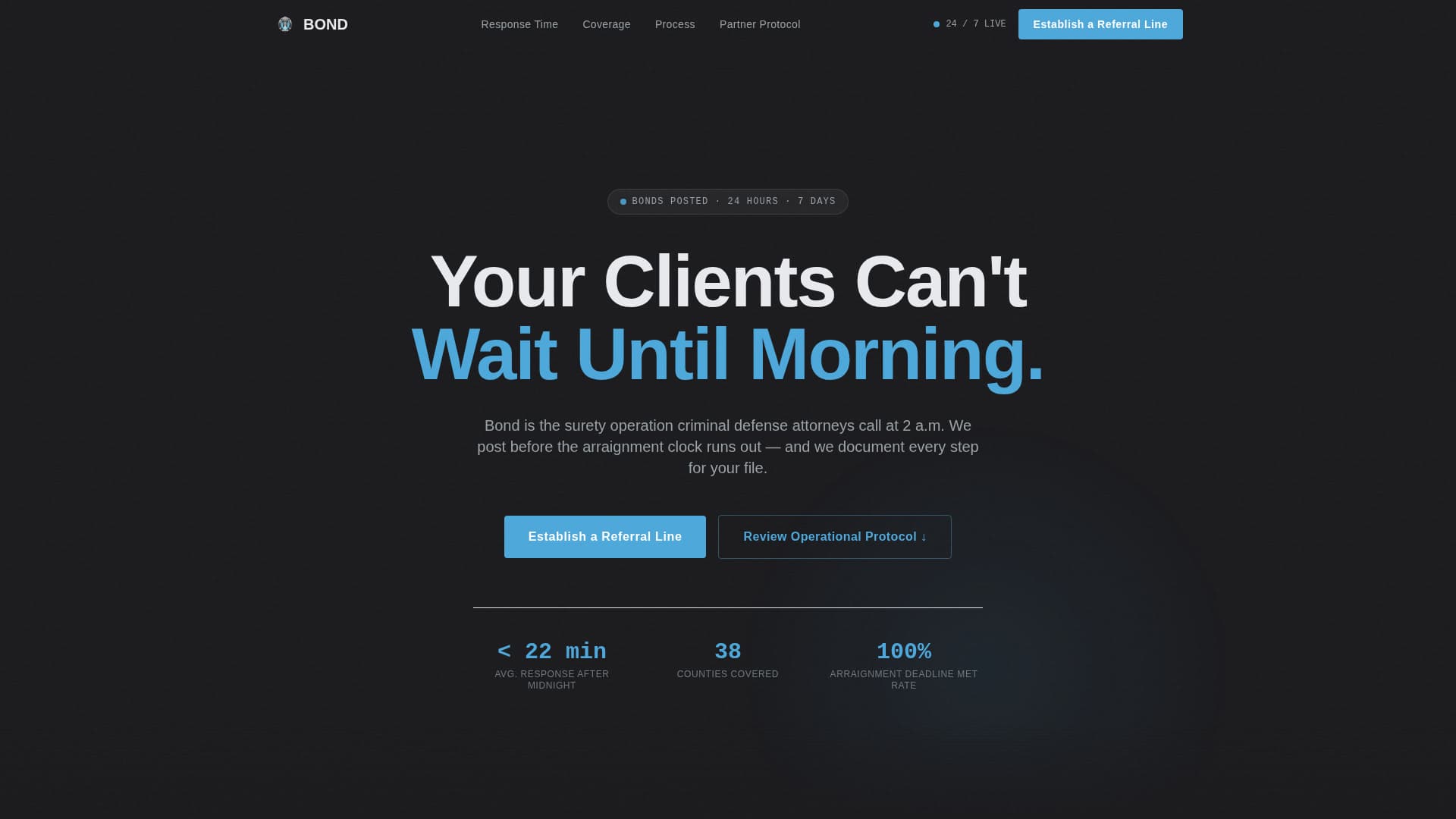 Bond - Precision Bondsman Landing Page Template