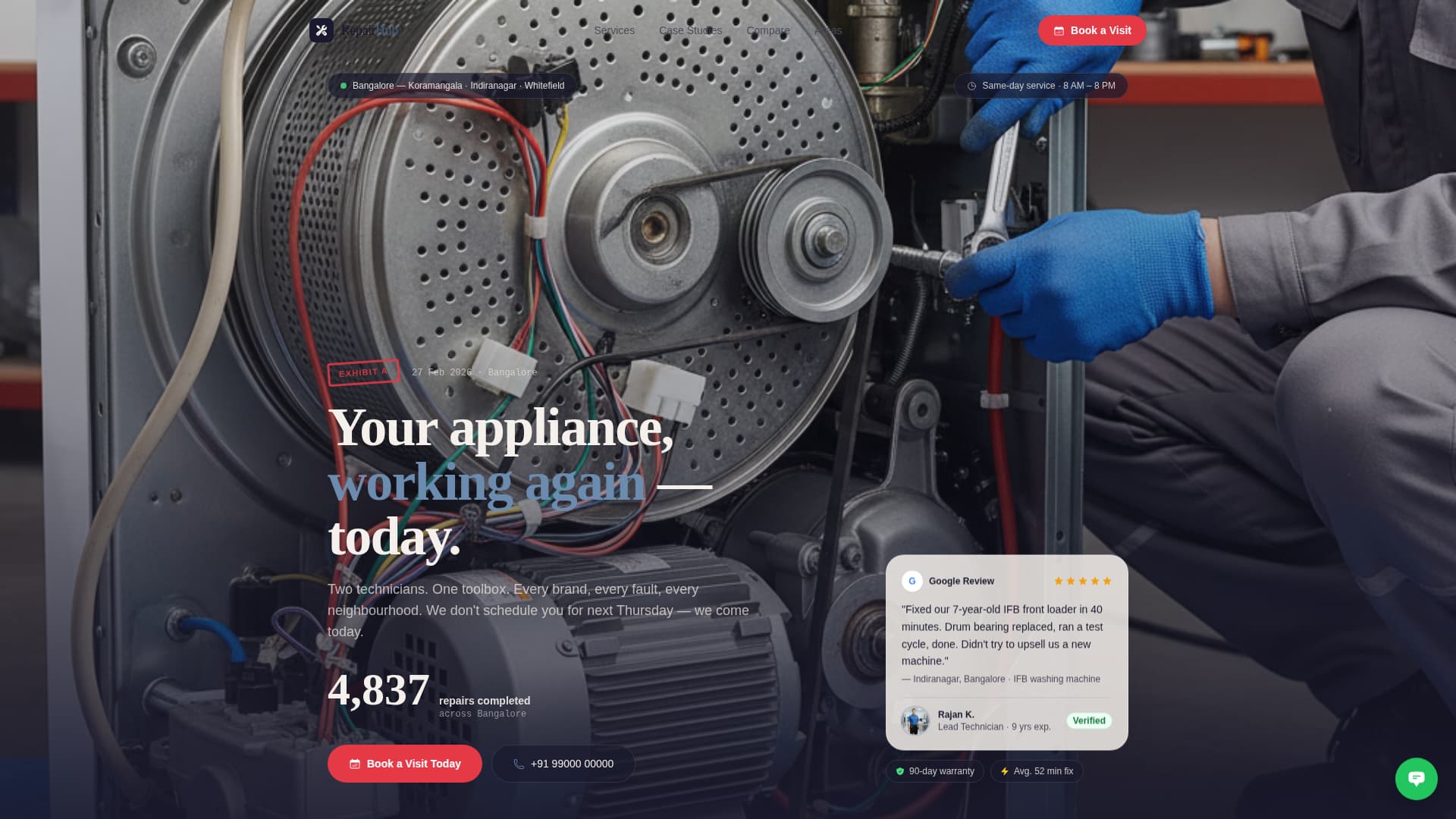 Repairhub - Reliable Appliancerepair Landing Page Template