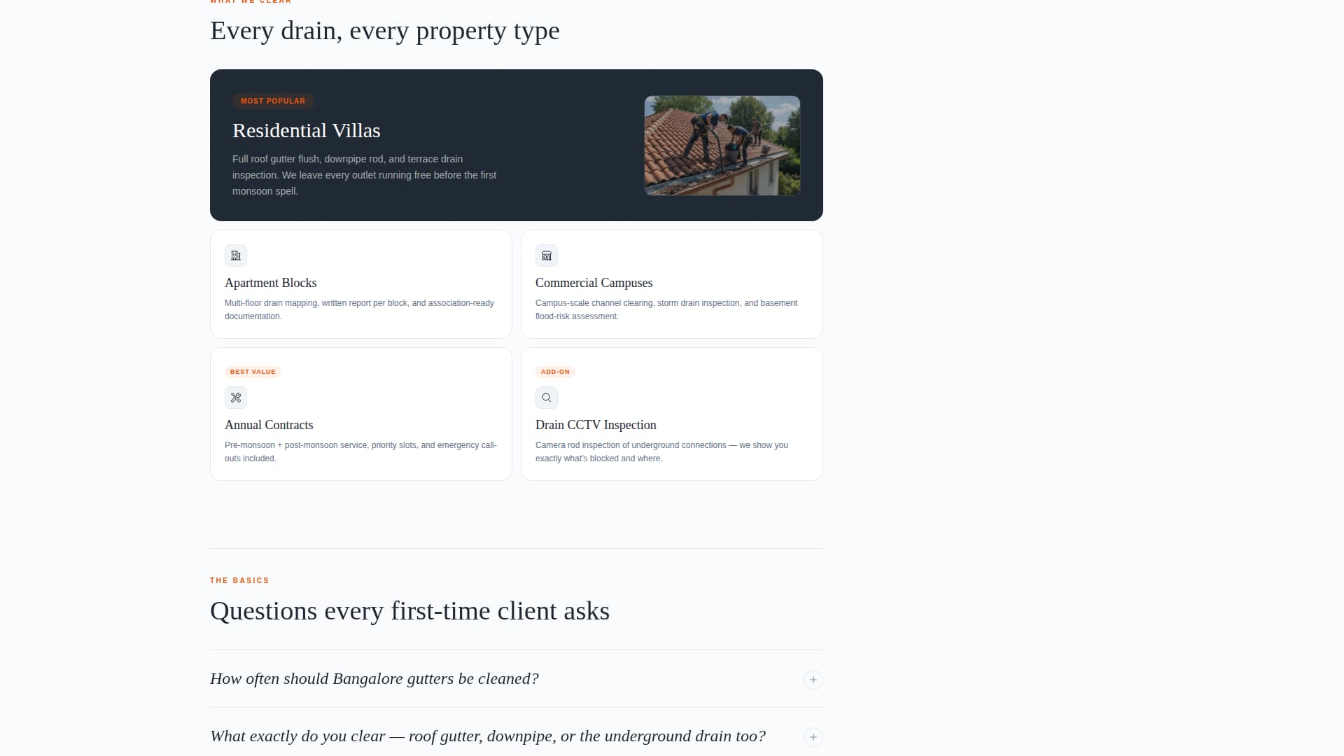 Monsoon - Editorial Guttercleaning Landing Page Template
