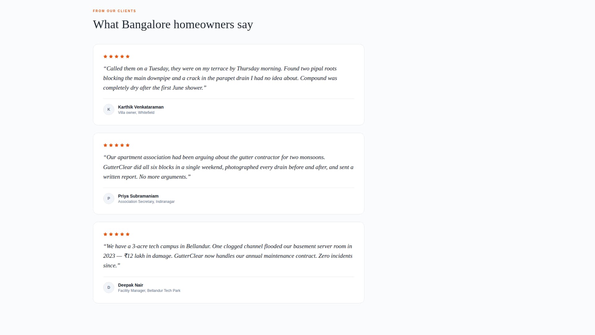 Monsoon - Editorial Guttercleaning Landing Page Template