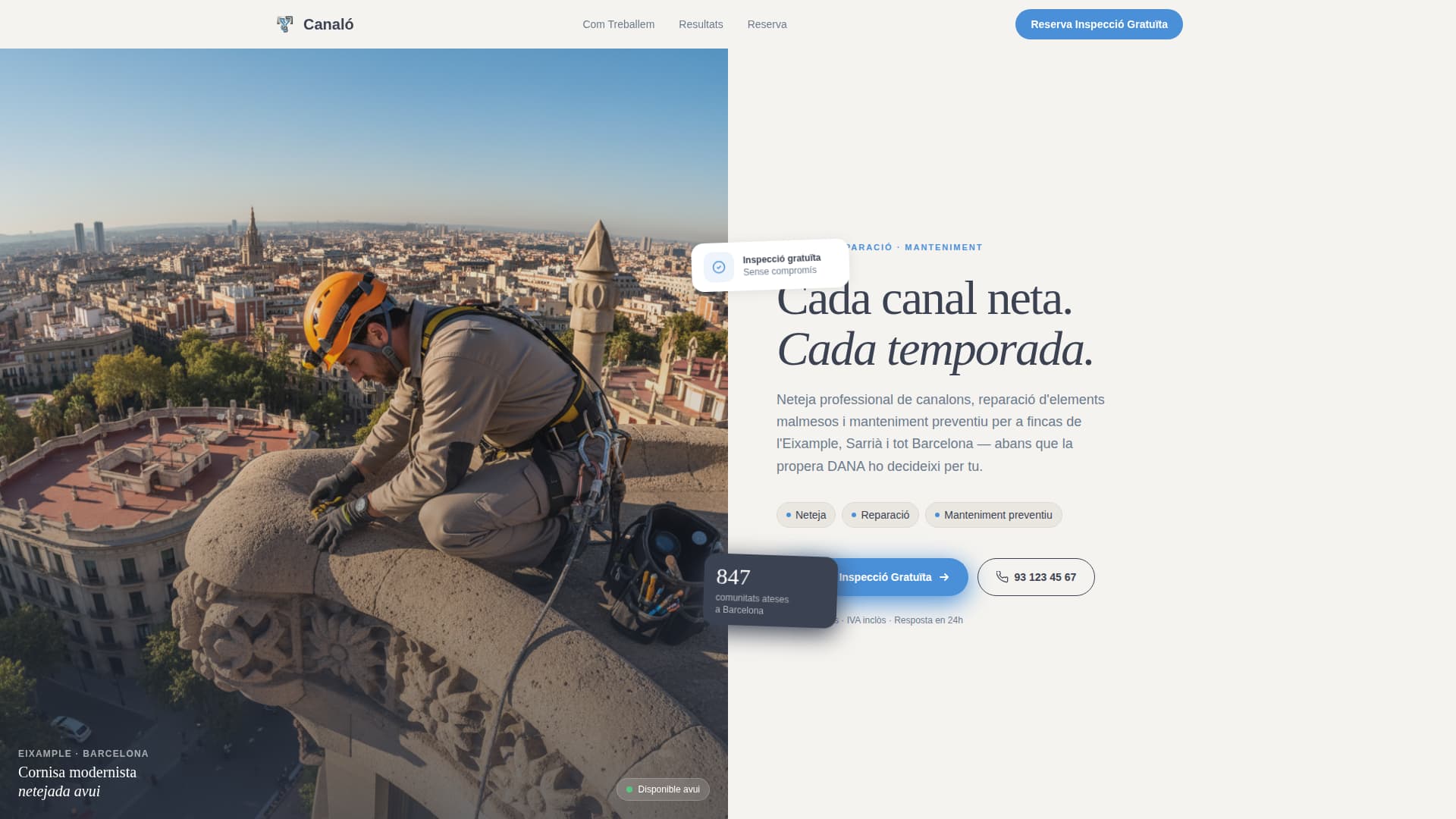 Canal - Precision Guttercleaning Landing Page Template
