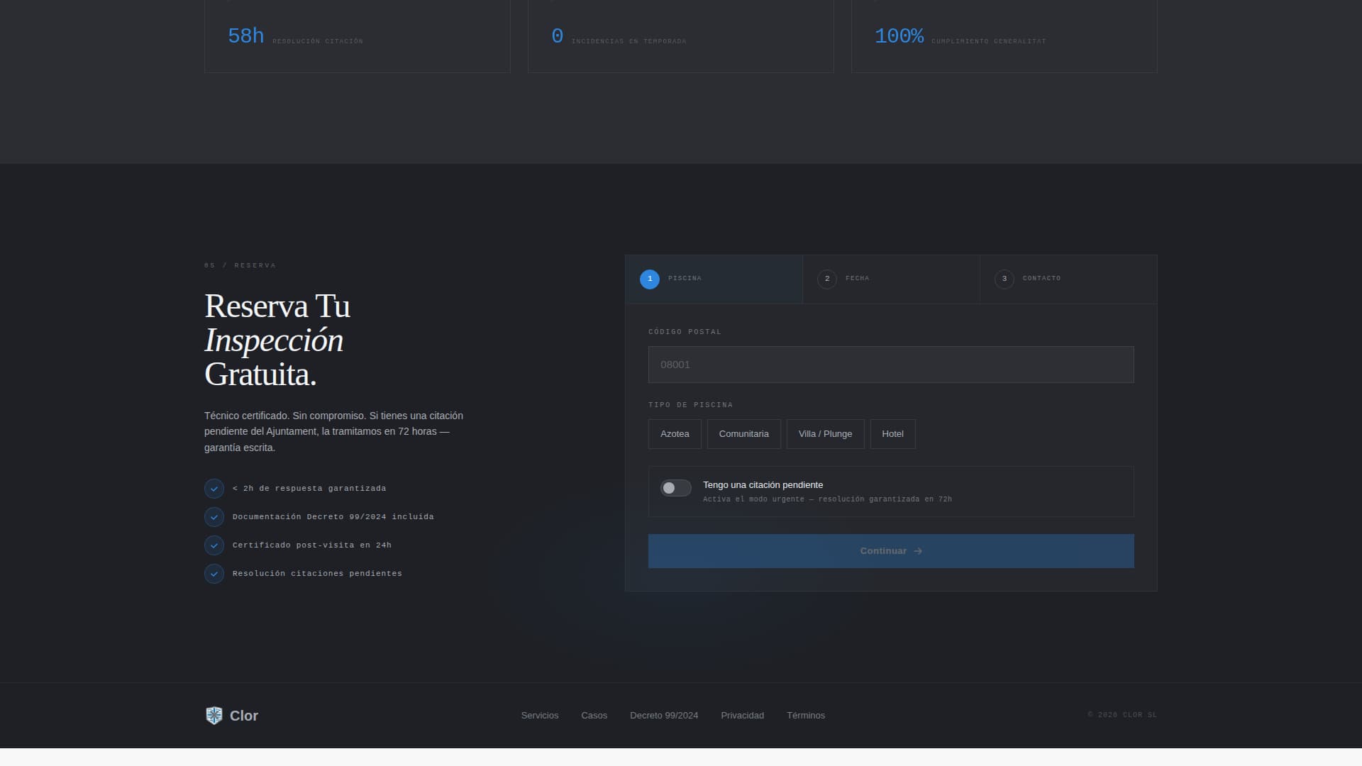 Clor - Compliant Poolcleaning Landing Page Template