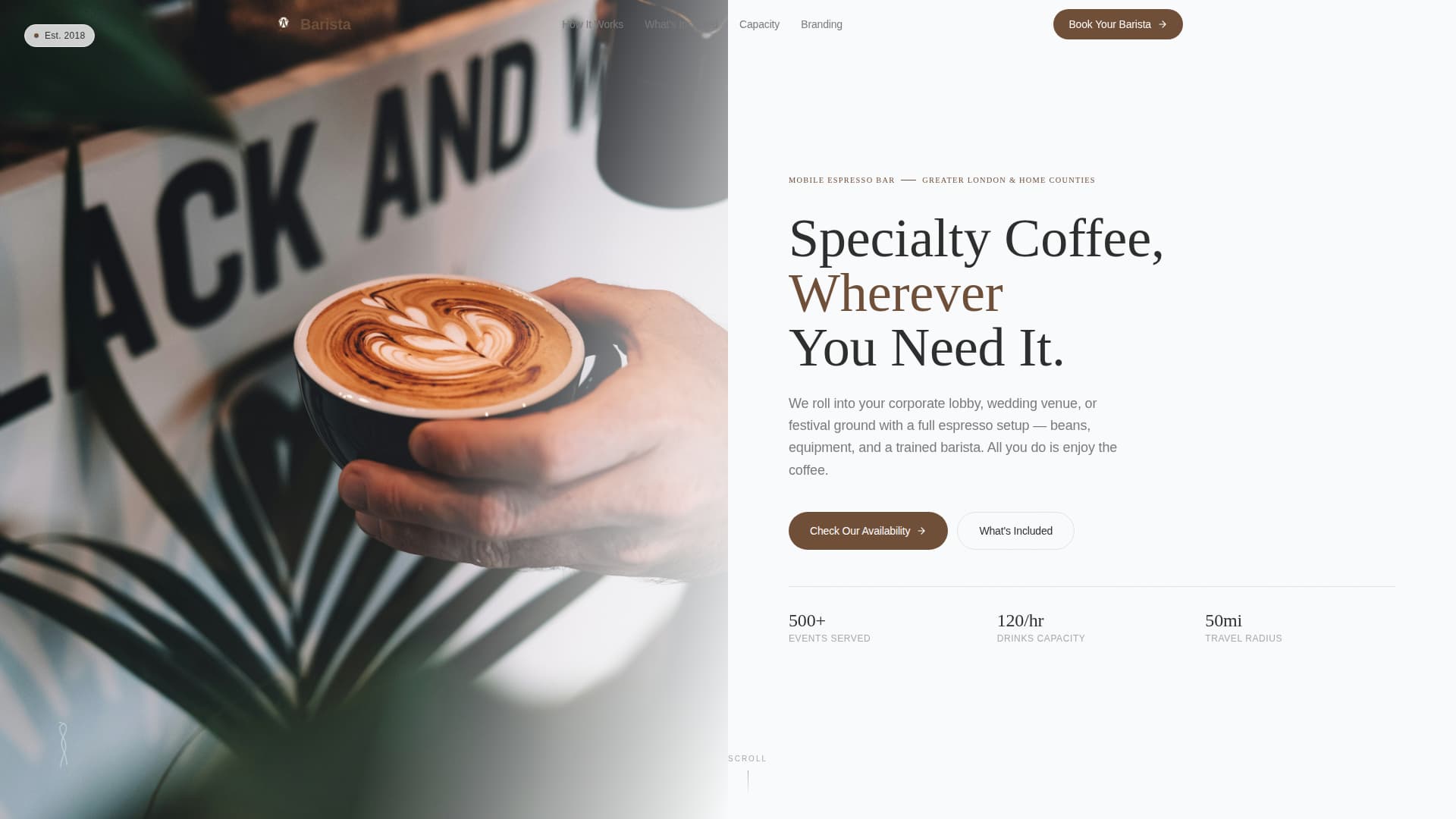 Barista - Polished Mobileespresso Landing Page Template