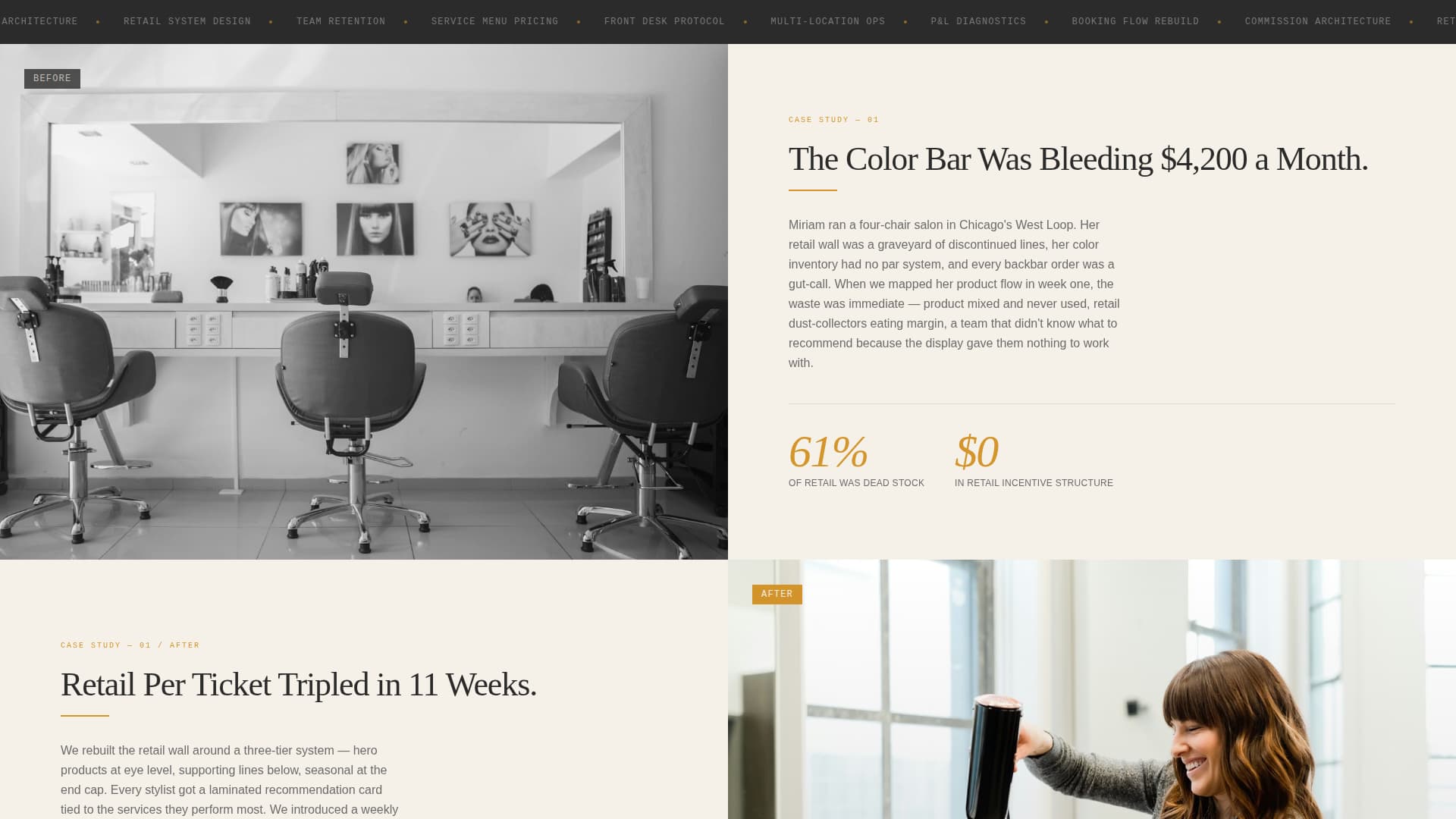 Chair - Editorial Salon Landing Page Template