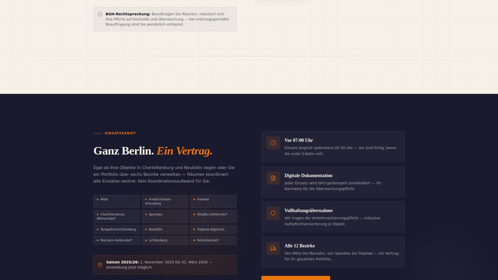 Rumen - Authoritative Winterdienst Landing Page Template