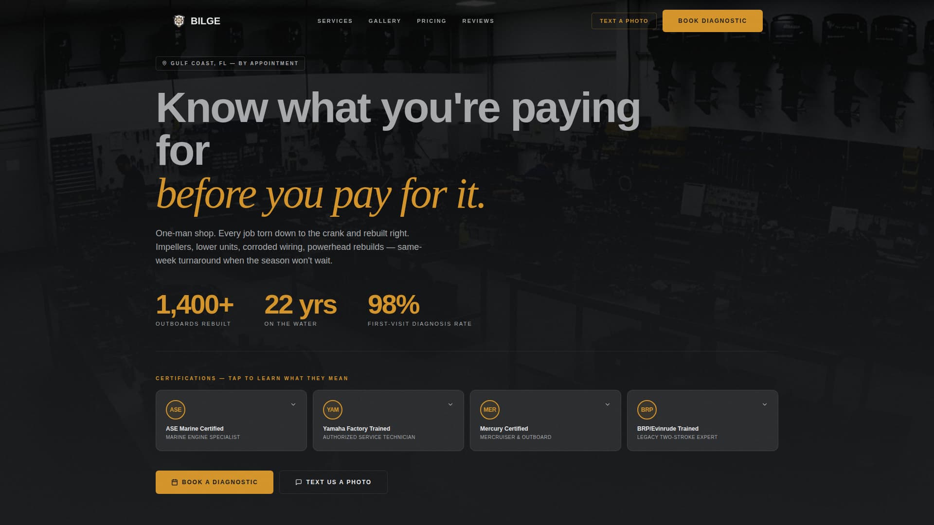 Bilge - Trusted Marine Landing Page Template