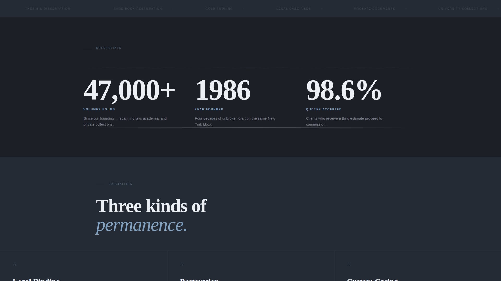 Bind - Authoritative Bookbinder Landing Page Template
