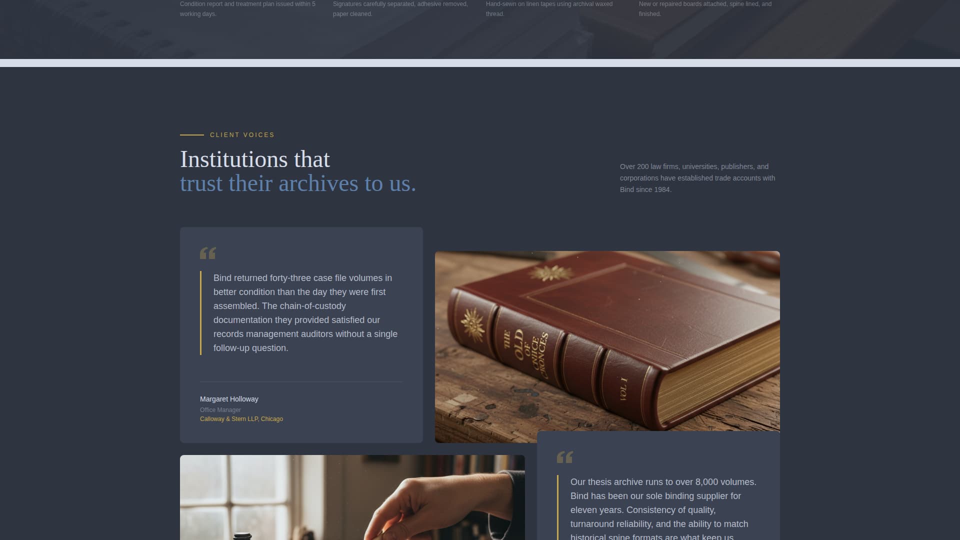 Bind - Precision Bookbinder Landing Page Template