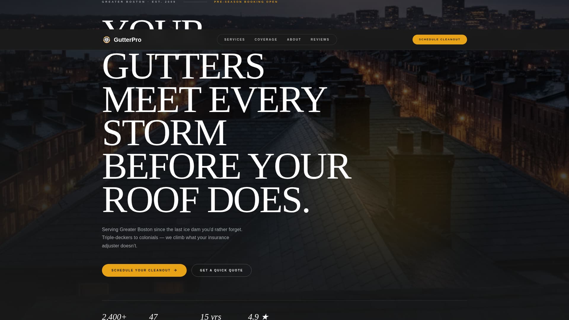 Gutterpro - Authoritative Boston Landing Page Template