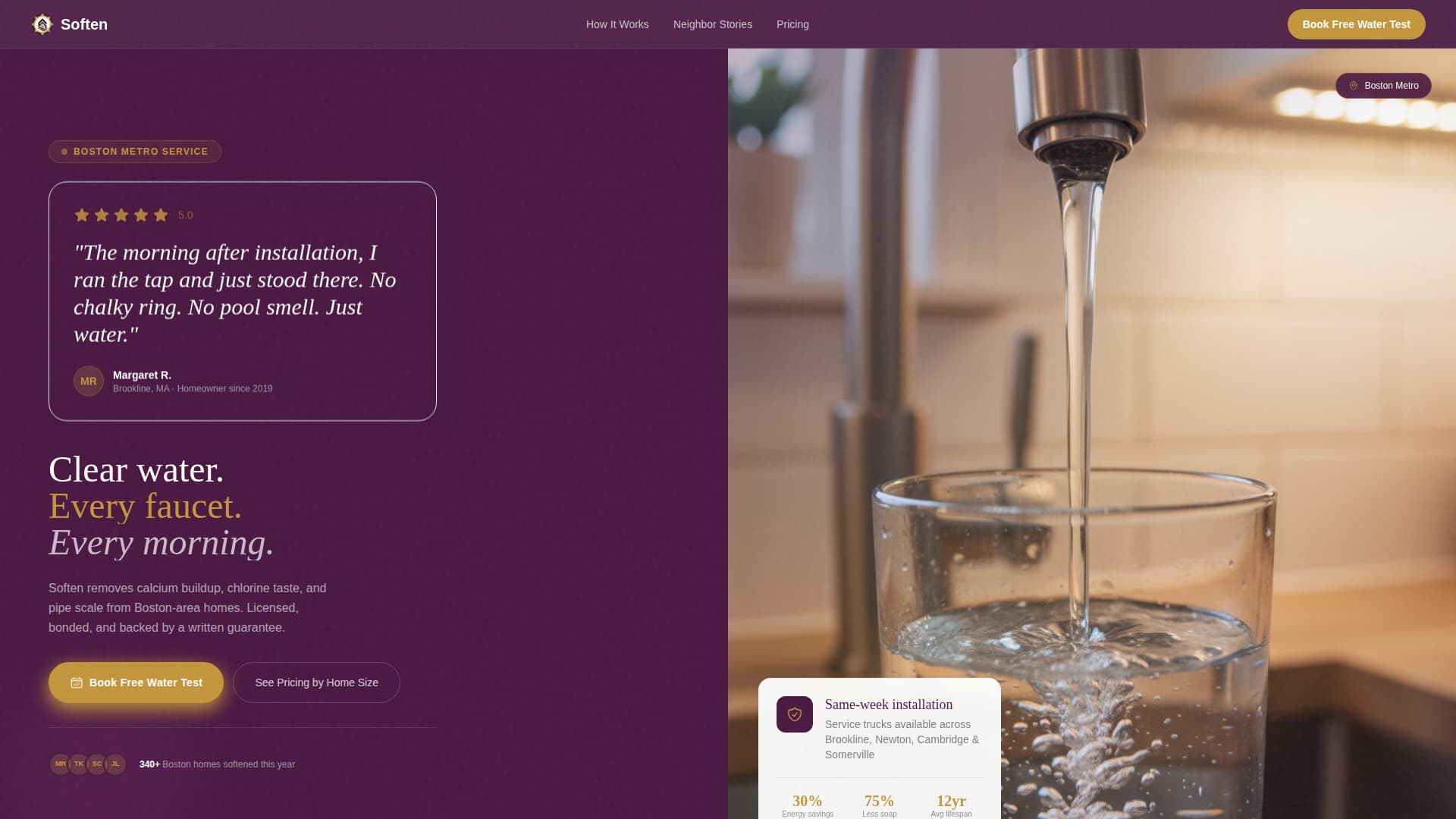 Pure — Certified Water Treatment Landing Page Template
