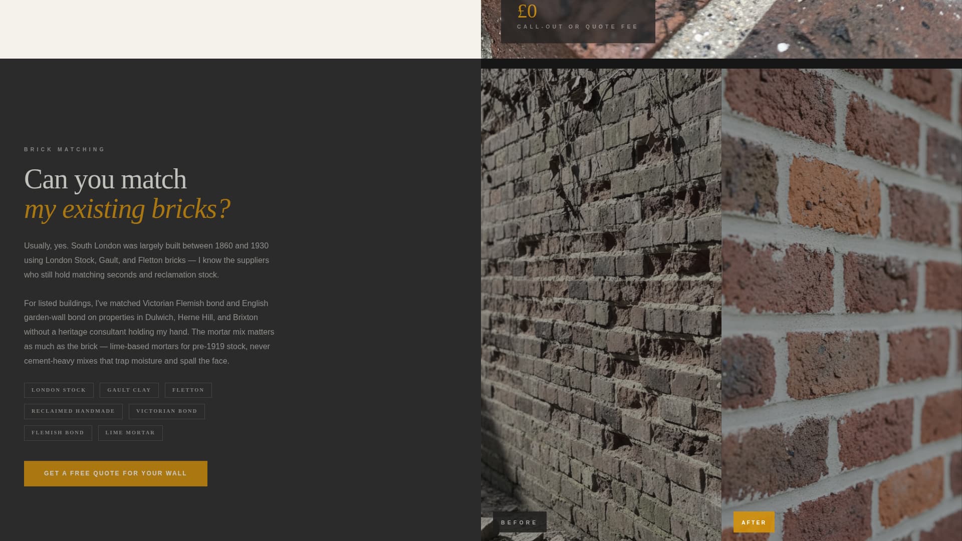 Bricklayer Business FAQ Website Template