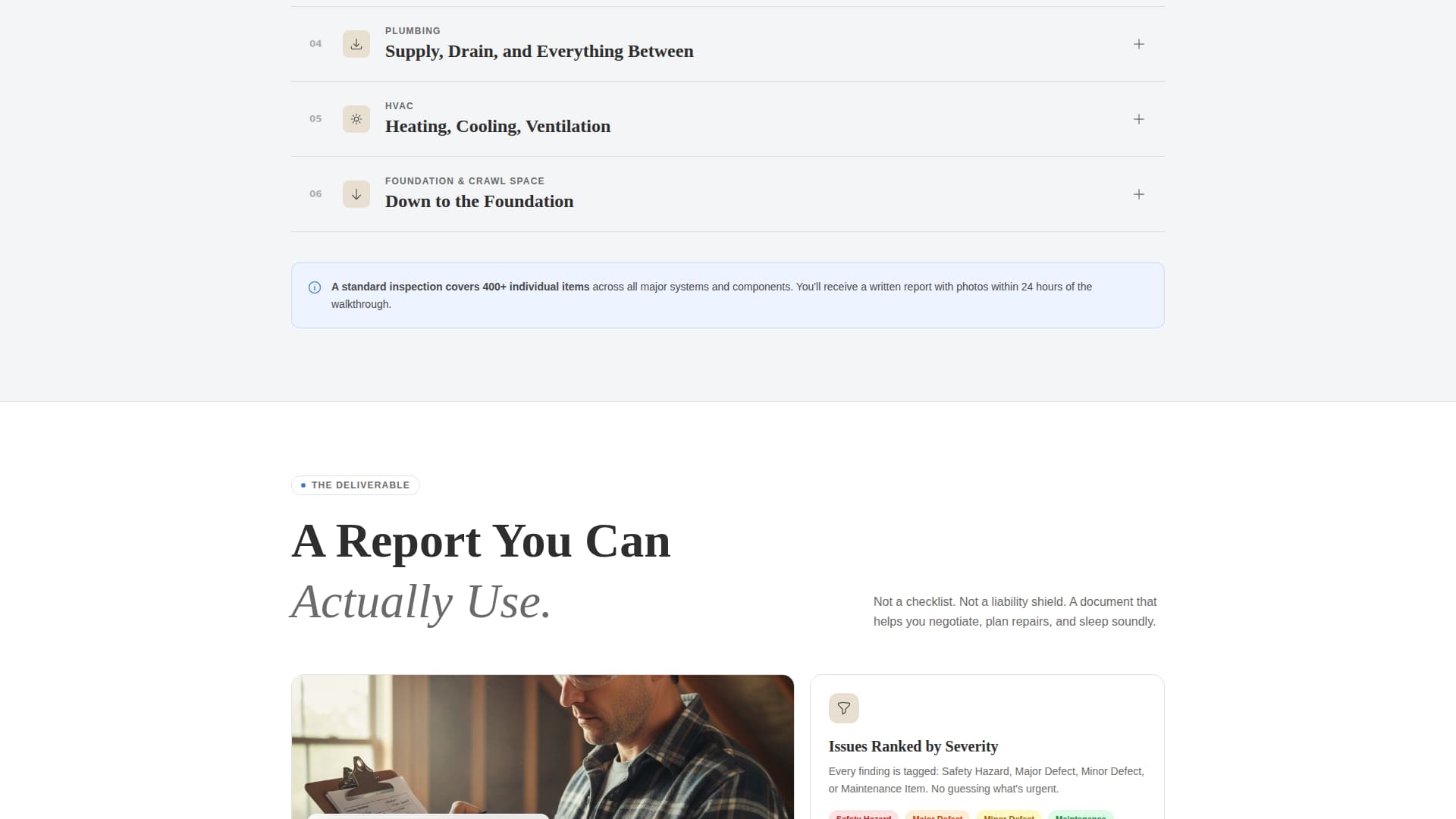 Building Inspector Booking Website Template