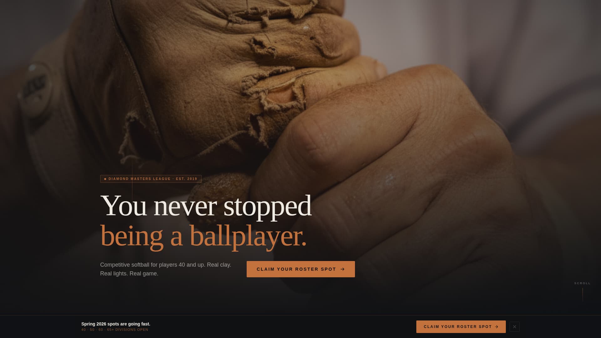 Diamond - Cinematic Senior League Landing Page Template