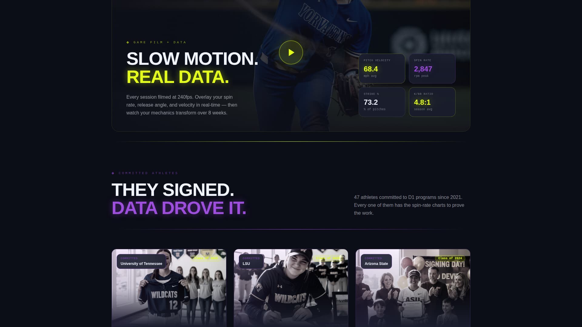 Diamond - Elite Softball Landing Page Template
