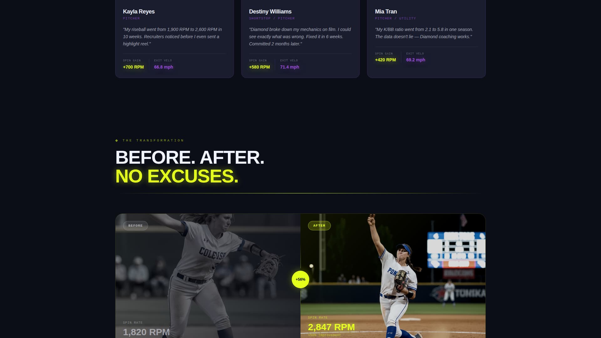 Diamond - Elite Softball Landing Page Template